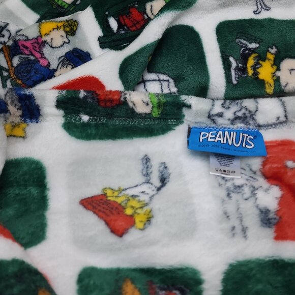 Peanuts Snoopy Christmas Full/Queen Plush Blanket By Berkshire 90"x90" NO LABEL - Picture 9 of 10
